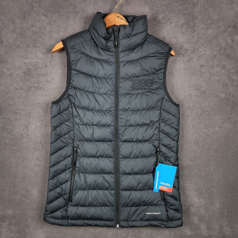 Columbia Powder Lite II Vest‎ Womens Small Black Omni Heat Insulated Lightweight